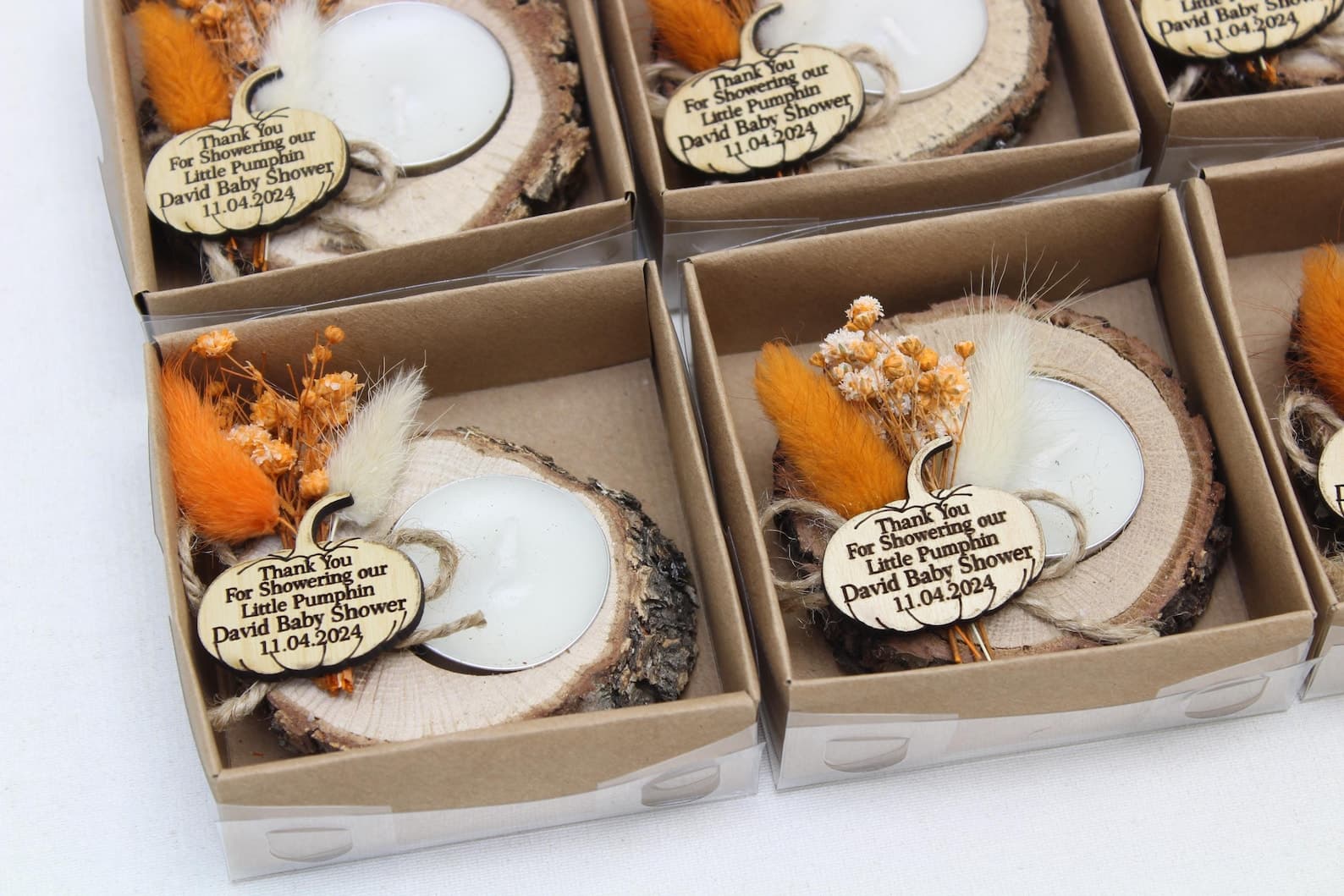Little Pumpkin Baby Shower Candle Favour — handmade by Butterflyy Shop