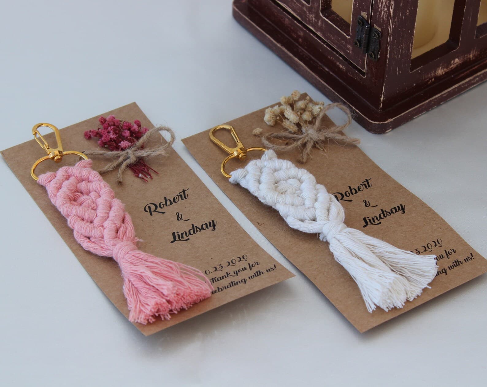 Macramé Keychain Favour — handmade by Butterflyy Shop