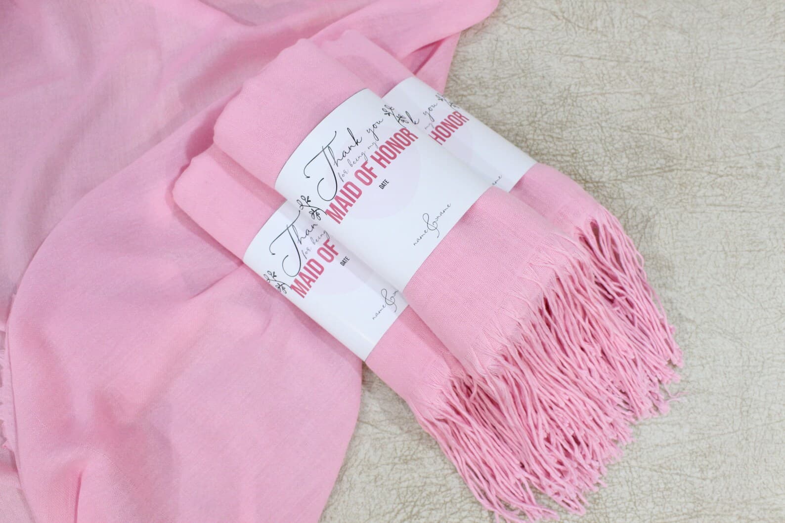 Pink Pashmina Shawl Wedding Favour — handmade by Butterflyy Shop