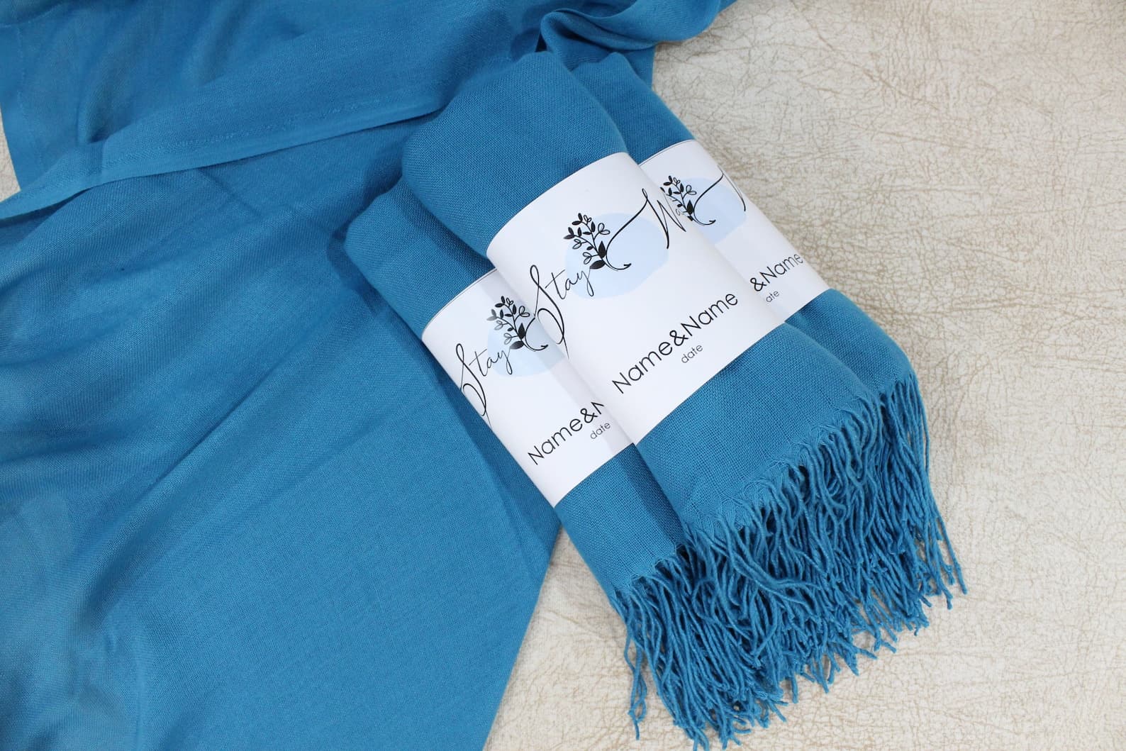 Blue Pashmina Shawl Wedding Favour — handmade by Butterflyy Shop